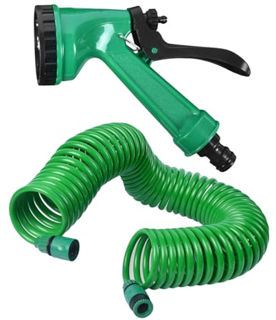 Tuyau De Jardin De Bobines - Tuyau D'arrosage Télescopique Avec 5 Modes De Pulvérisation, Tube De Source D'économie D'espace | Pour Les Soins À La Pelouse, L'irrigation Végétale, Le Lavage Des Légumes