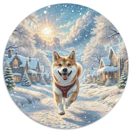 Shiba Inu 1000 Stück Puzzle Rund Fur Erwachsene Und Kinder Tieres Haustiers Cute Geschicklichkeitsspiel Geschenk Fordernd Kleinkinder Groß 1000pcs (67.5x67.5cm)