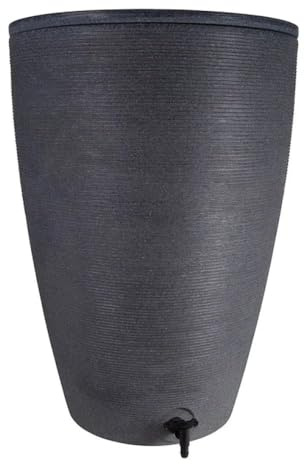 Water Butts Direct 120L Water Butt Planter Kit with Stand – Decorative Garden Rainwater Barrel with Universal Diverter, Tap and Hose Connector, PLUS Free 500ml Water Butt Treatment, Ash