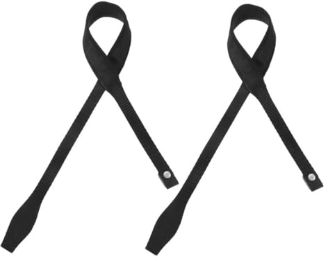 BESPORTBLE Lot de 2 Dragonnes pour Bâtons de Ski et Randonnée Sangle en Nylon Réglable Noire Équipement de Sports de Plein Air Bracelet de Canne Confortable et Résistant Accessoire
