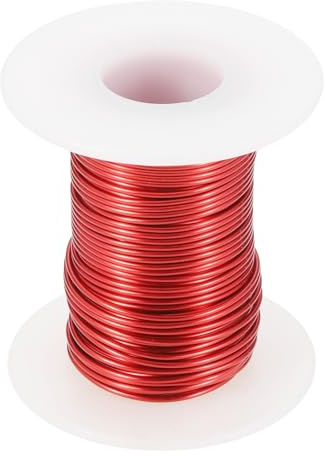 QUARKZMAN Kupferlackdraht 1mm, 18 AWG, isolierter bis 155°C Kupferdraht, Lackdraht für Transformatoren, Handwerk, Elektrik und DIY, Rot (113.4g）