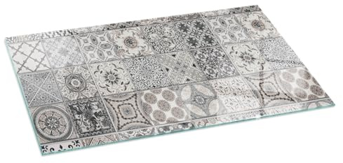 Funkenschutz Glasplatte 120x60 cm Funken- und Kratzfest Rechteckig Bodenplatte Kaminglas für Kamin Funkenschutzplatte Gehärtetem Glas Ofenglas Kaminplatte - Dekorative Fliesenmuster