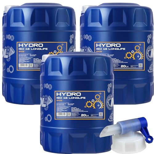 MANNOL HYDRO ISO 46 Huile hydraulique liquide MN2102-20 avec robinet d'écoulement 60 l