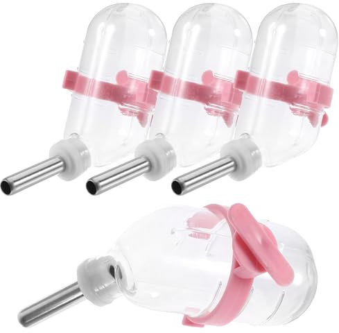 Homoyoyo 4pcs Hamster Water Bottles Stainless Steel Hanging Waterer 60ml Automatic Drinking Feeder Pet Cage Accessories for Small Animals
