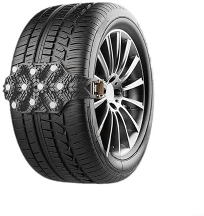 HOHOVYVY Lot de 4 chaînes à neige pour pneus avec particules antidérapantes et fermetures de sécurité réglables pour les trajets d'hiver sur routes glacées, boues ou montagnes (noir)