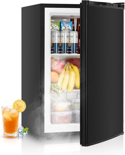 85 Liter Standgefrierschrank Freistehend für Haushalt, Schwarz | 2 Glasböden mit 7-Stufen Thermostat, -22°C 4-Sterne Kühlung. Wechselbarer Türanschlag, leise im Büro