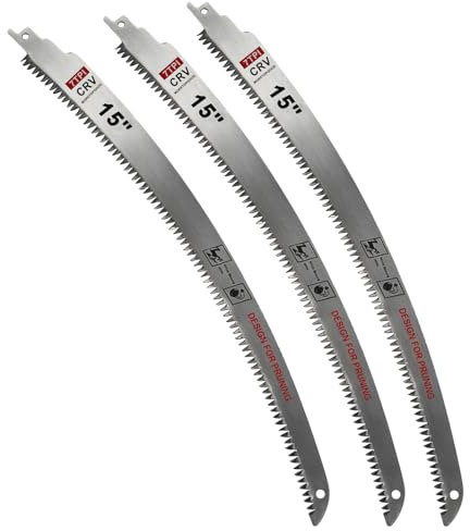 Sågblad för tigersåg med japanska tänder 380 mm 7 TPI 3-deliga bågkant för trä grenskärning, kolstålsågblad för tigersåg