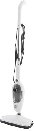Limpiador a vapor para suelos, limpiador a vapor de mano, limpiador de suelos, con 10 accesorios | Limpiador a vapor 6 en 1, depósito de 450 ml, 100 °C, IPX4, para azulejos, tapicería, color blanco