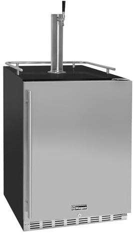Kegco Kegerator 24 Wide Single Tap Black/Stainless Steel Undercounter Beer Dispenser HK38BSU-1