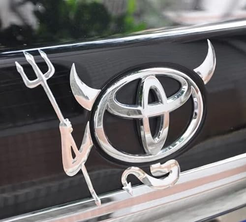 KUNFINE 1pc Lindo 3D Diablo Estilo Demonio Coche Pegatinas Auto Emblema Logo Coche Estilo decoración de Papel, Logotipo de Coche Pegatina