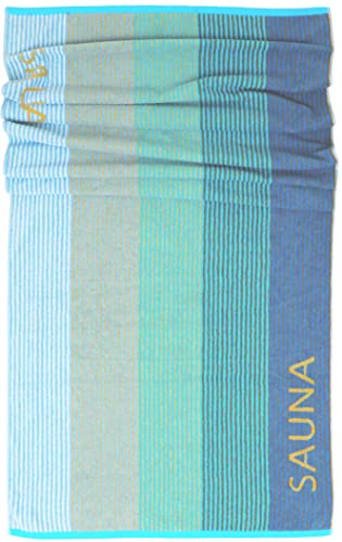 Lashuma Saunatuch Blau - Türkis, Helsinki großes Handtuch für die Sauna, XXL Badetuch aus 100% Baumwolle 85x200 cm