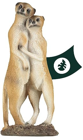 VERDOBA - Pareja de suricatas de Resina sintética - Figuras Jardin Exterior Grande Resistentes a la Intemperie - Figura Jardin Pintada a Mano - Figura Decorativa jardín Exterior