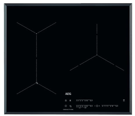 AEG IAE63431FB Placa inducción, Biselada, Extraplana 3 zonas, una de ellas de 28 cm, Controles táctiles deslizantes, Asistente de cocción con sensor fritura, Función Pausa, Calentamiento rápido, 60 cm