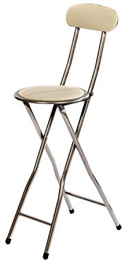 Oypla White Padded Folding High Chair Breakfast Kitchen Bar Stool Seat