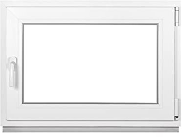 Framex Kunststofffenster - Kellerfenster Weiß Argon Isoglas BxH: 1050 x 750 mm Garagenfenster/Gartenhaus Fenster BxH: 105 x 75 cm 3-fach Verglast Din Rechts Funktion Dreh Kipp Fenster