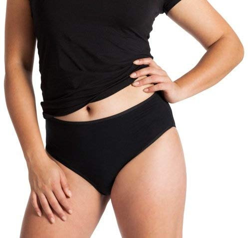 UnderWunder Damen Taillenslip, schwarz - Größe: 40 - absorbierende Unterwäsche - Periodenunterwäsche - Inkontinenzunterwäsche - Urinverlust