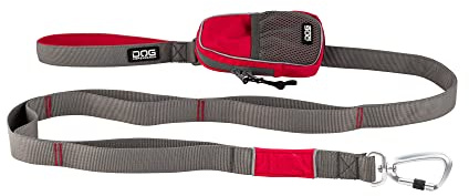 DOG Copenhagen Urban Trail Leash - Strong Dog Lead for Small, Medium and Large dogs - Padded Handle and Aluminum Carabiner - Puppy Lead, Classic Red, Size S