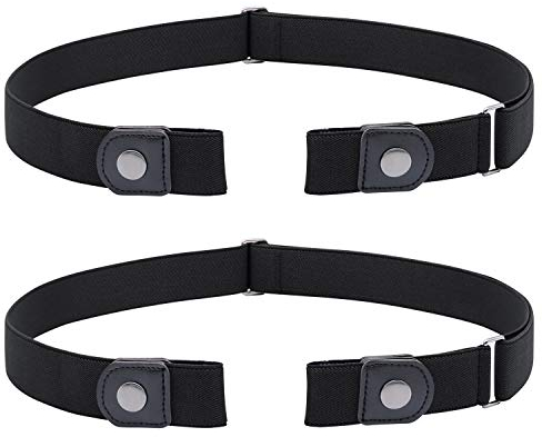 JasGood 2 Stück Gürtel Ohne Schnalle,Elastischer Unsichtbarer Gürtel, Dehnbarer Stretchgürtel für Damen und Herren,Justierbar Schnallenfreier Gurtel Für Jeans Hosen