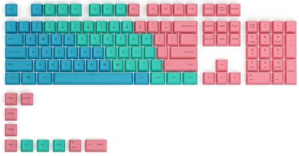 Glorious Gaming 115x GPBT-Keycaps - Cherry-Profil, äußerst widerstandsfähiger PBT-Kunststoff, optisch EIN Blickfang, überragende Akustik, Originalschrift, US Layout - Pastell