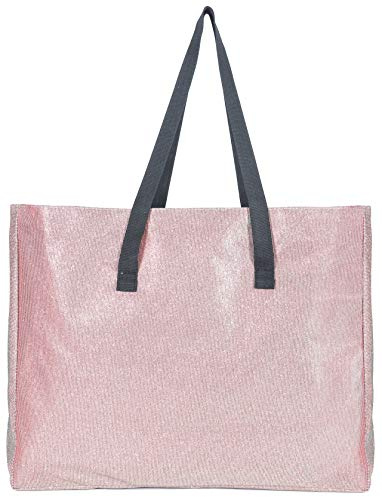 Shopping XL glitter rosa Borsa Donna a spalla/tracolla Grande Borse Tote a Mano Pieghevole Borsa sportiva Moda per donna e Ragazza