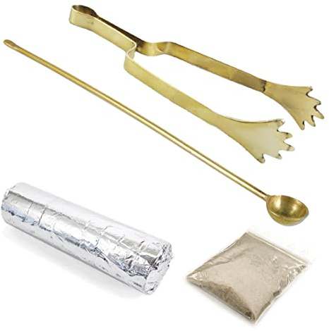 NKlaus Räucherkohle Messing, 40g, 25g, 7cm, 2,5cm, Gelbgold, Herz, 4 Stück | Länge: 14cm; Länge: 7cm; Gewicht: 25g