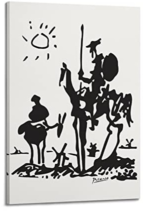 JAHER Pablo Picasso Paintings – (Don Quixote, 1955) Poster-Kunstdruck, Wandfoto, Farbe, hängendes Bild, Familienzimmer, Dekoration, Geschenk, 50 x 75 cm
