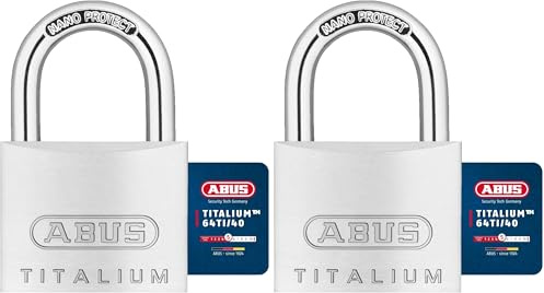 Abus H17 54573 Cadenas à clé extérieur Titalium 64TI/40 (Lot de 2)