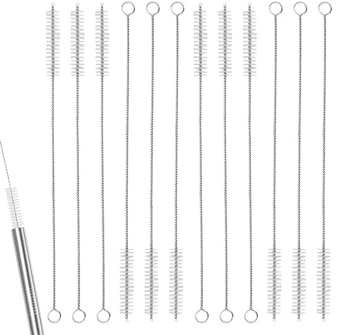 12 Pack Steel Tumbler Test Tubes Brush Long Nylon Cleaning Brush Set, Extra Long Thin Cleaning Bottle Brushes Set for Baby Bottles Funnel Teapot Nozzle Tube Keyboard