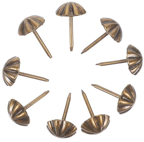 ULTECHNOVO Vintage Upholstery Nails - 100 Pcs Furniture Decorative Tacks - Antique Bronze Decorative Thumb Tacks Upholstery Tacks Pin for Sofa, Chair, Bed Antique, 11 x 17 mm