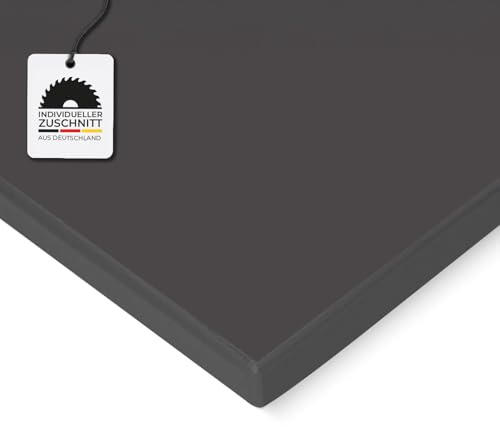 HausFux Spanplatte nach Maß - 1,9 cm stark, melaminbeschichtet, mit ABS-Kante - Made in Germany - für Möbel- und Innenausbau (Basalt Grau, 60 x 30 cm)