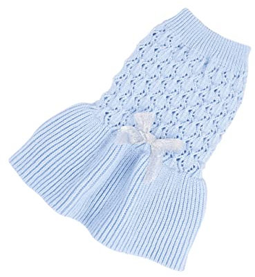 Happyyami 1stück Pet Dog Cat Wool Sweater Bequemer Blauer Frühjahrs-Pullover Für Kleine Hunde Und Katzen Xs Stylisches Handgeknüpftes Design Für Jeden Tag Und Besondere Anlässe
