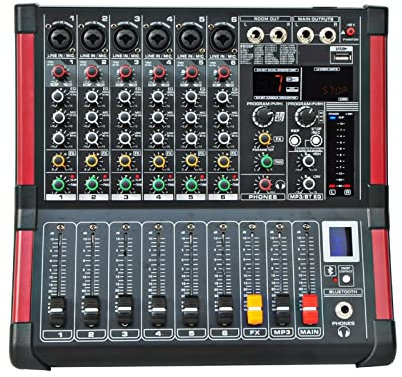 Mezclador de DJ, Grabación 6 canales (Mono) 99 Efecto DSP Función USB Mezclador profesional, Decks de DJ