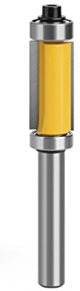 1pc 8mm Shank Double Bearing Straight 1 Inch Trim Router Bit Trimming Knife Milling Cutter Carbide Flush Woodworking