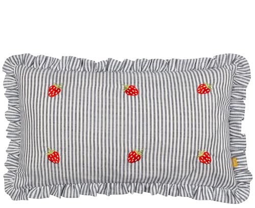 Muebles. Funda de cojín con Volantes Bordados Les Fruites - Fresas - 30x50cm