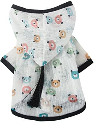 YARNOW Hundebekleidung Mit Bärenmotiv Atmungsaktive Sommer Schutzkleidung Für Hunde UV Schutz & Sonnenschutz Für Kleine Hunde Größe S