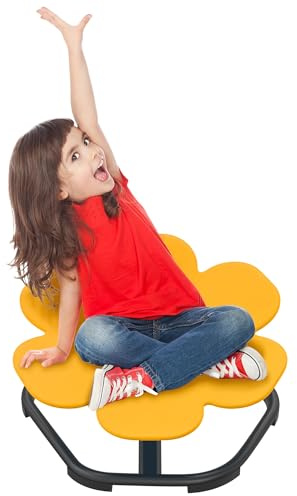 FIVMEN Karrousel Chaise pivotante pour autisme - Entraînement physique et équilibre sensoriel - Pour enfants de 3 à 9 ans - Jaune