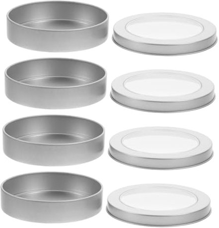 FELTECHELECTR 4pcs Multi-use Biscuit Case Tinplate Biscuit Box Small Treat Boxes for Cookies Chocolates Candies Storage