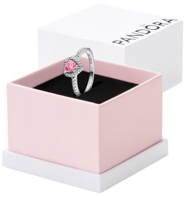 PANDORA Anello da donna con cuore in rilievo rosa 198421C03