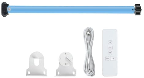 Zigbee Smart Roller Blind Motor for 37mm/38mm Tube, Works with Siri/Google Home/Bixby, APP Control, Built-in 2600mAh Rechargeable Battery, Timing & Limit Setting (Motor with 6 Channel Remote)