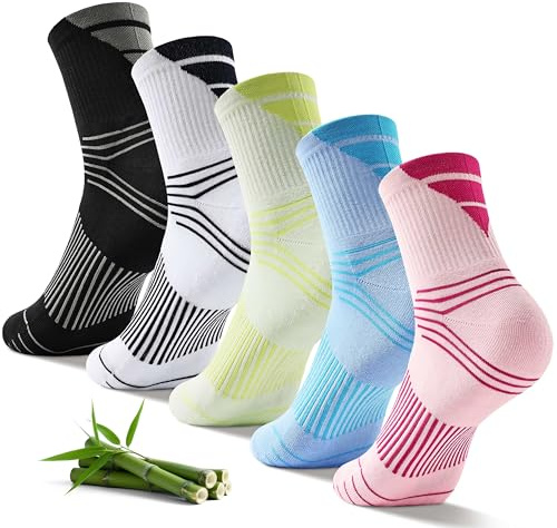 Jeasona 5/10 Paare Kompressionssocken Damen Herren Kurz Sommer Sport | Wandern Joggen Laufen Compression Socks