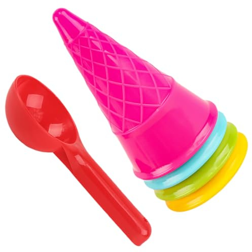 FUNNETOYU Set di per Sabbia e Spiaggia Stampi a Cono Gelato, Giocattoli in per Ragazzi e Ragazze, Giochi All’Aperto