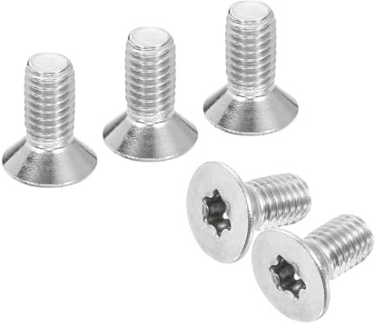 QUARKZMAN Torx Senkkopfschrauben M6-1x14mm Flachkopf Silber, 25 Stück | Diebstahlschutz Maschinenschrauben 304 Edelstahl Antrieb Senkkopf Vollgewinde