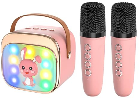 EPYRON Karaoke Machine for Kids - Bluetooth Speaker with 2 Microphones, Ideal Kids Toys, Gifts for Teenage Girls, 3-12 Year Olds, Birthday Present, Toys for 3+ Year Old Girls & Boys