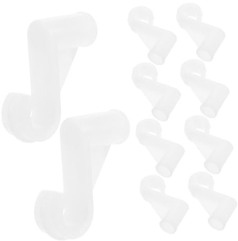 WEKADRIN 10pcs Wardrobe Rod Hooks 16mm Heavy Duty Plastic Closet Rod Holder Adjustable Rail Brackets for Bedroom Storage and Hanging Clothes