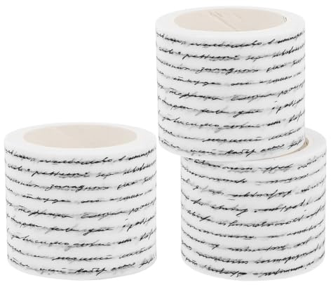 Veemoon Cinta Washi Vintage Adhesiva Decorativa 3 Rollos 35 Mm para Scrapbooking y Manualidades Estilo Gótico Escritura Inglesa para Diario y Decoración de Álbumes