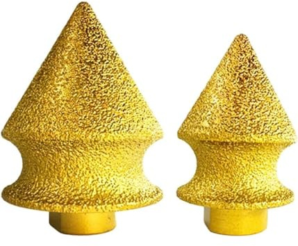 Lot de 2 embouts à chanfreiner biseautés pour ouvre-trou de carrelage Filetage M10 Disque abrasif conique 38 + 50 mm Compatible avec meuleuses d'angle de 100 Doré