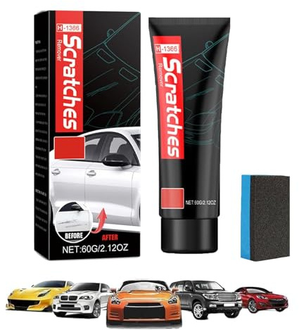 Scratch No Stove Top Scratch Remover with Sponge, Stove Glass Cleaner, Cooktop Heavy Duty Cleaner and Polish, Polishing Wax for Glass Ceramic, Car Paint Scratch Repair (1PC)