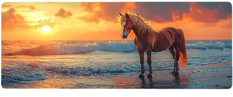 Large Mouse Mat, 90x180cmx3mm, Gaming Mouse Pad, Rubber Base, Stitched Edges, Water Resistant Easy Clean, For All Types, Extend Desktop Protection, Office Men's Gifts, Ma Sha Beach D1YY-759