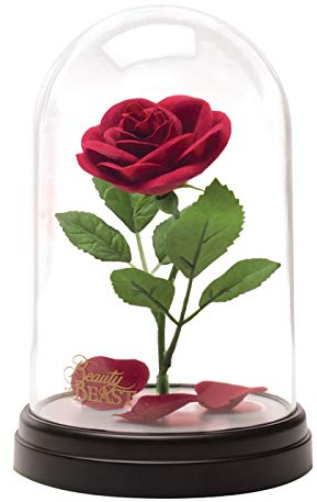 Die Schöne und das Biest Verzauberte Rosenlampe - Offizielles Disney-Geschenk, Touch aktiviert, USB- oder batteriebetrieben, Disney-Deko