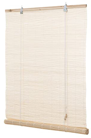 Ventanara® Rollo Bambus Bambusrollo inkl Montagematerial (Natur, 90 x 220 cm)